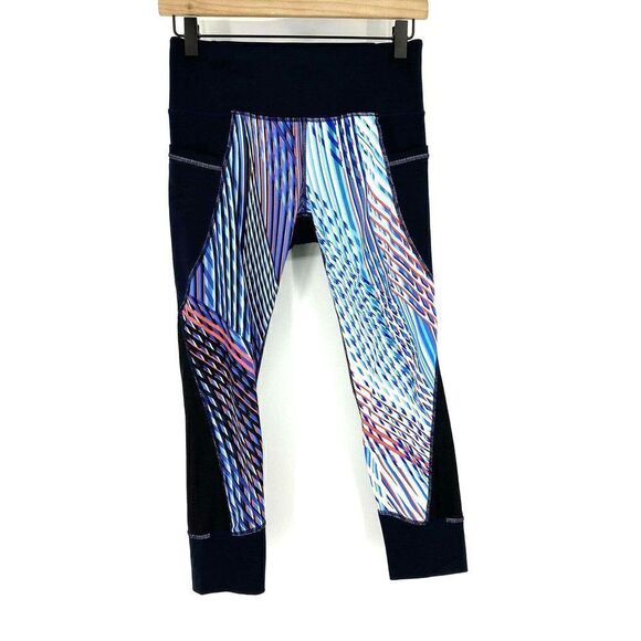 Athleta Leggings Relay Mosaic Print Crop - Picture 1 of 8